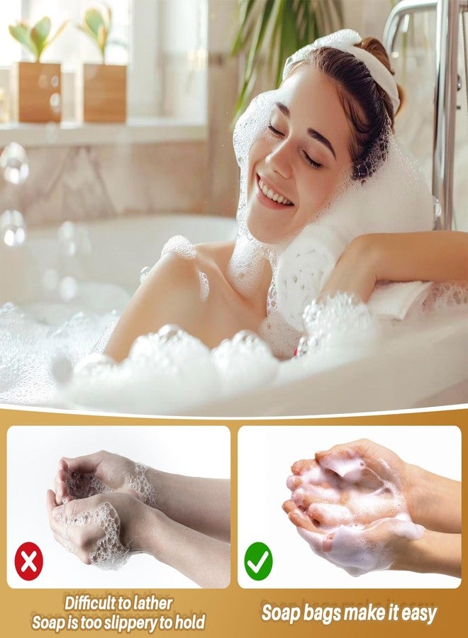 RAQEHO 10 Mesh Soap Bags for Soap Bars - RAQEHO 4"X6" Hanging Dry Organza Bags Bar Soap Pouch Saver Bag Sock Bar Scrubber Pouch Exfoliating Foaming Net Mesh Exfoliating Net Shower Washing Body Gift Packaging - Image 4